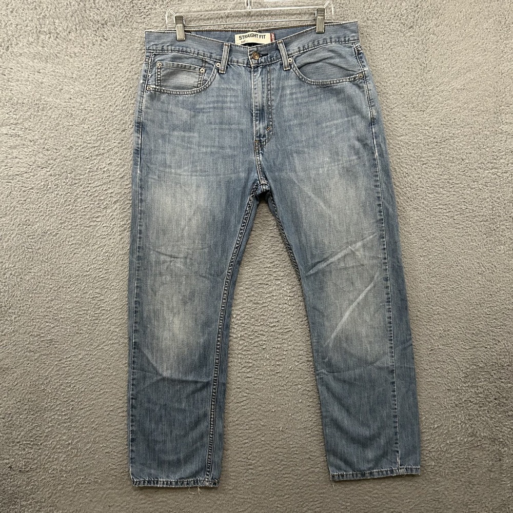 Levis Jeans Mens 34x30 Blue Denim 505 Regular Straight American Work Wear Cotton